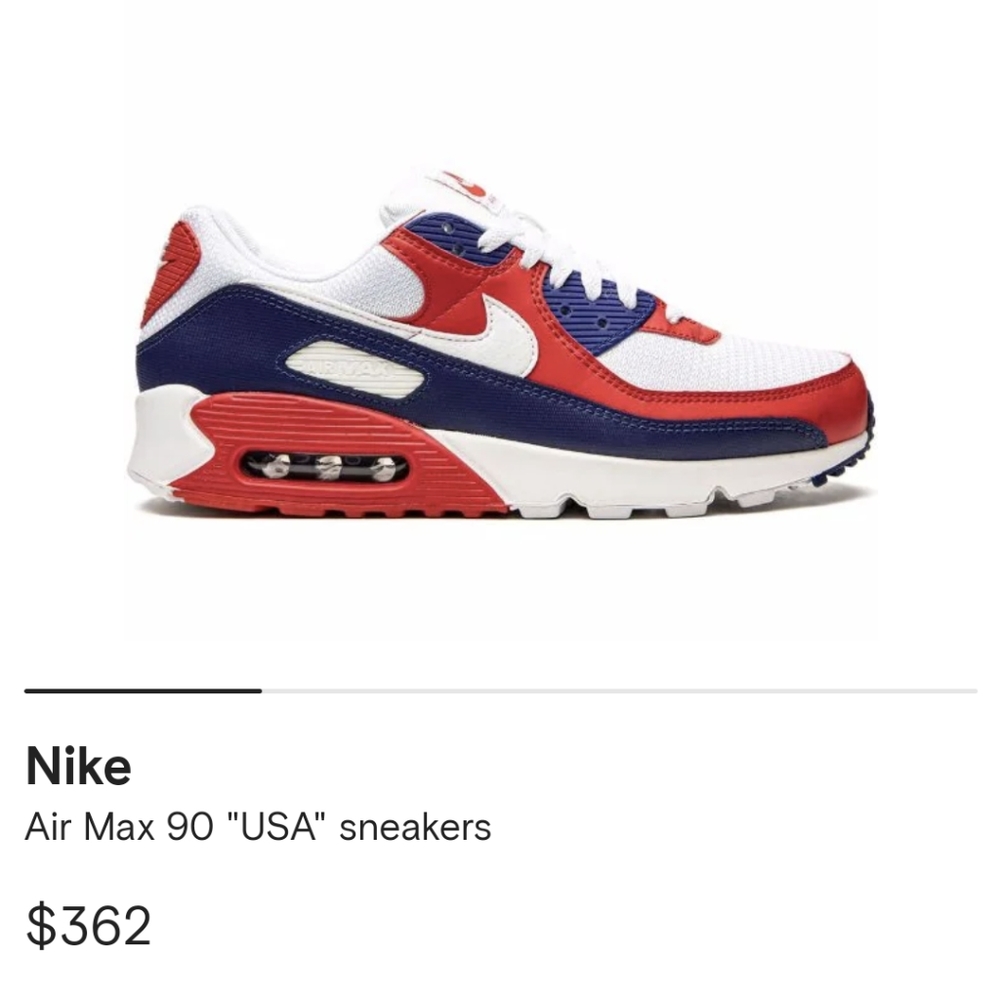 Nike Air Max 90 "USA" women 7, kid 5.5y EUR 38